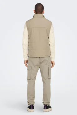 Only & Sons Chaleco Acolchado Marron Medio Hot