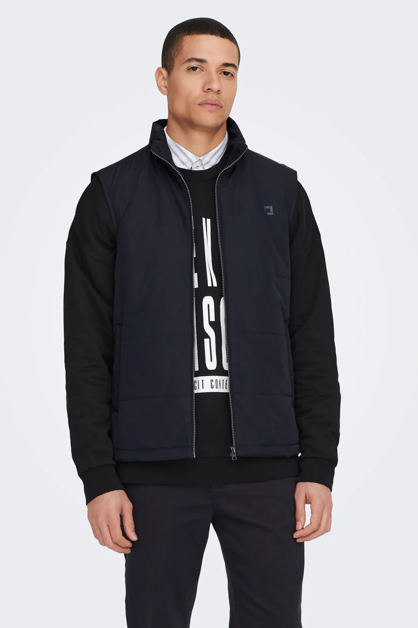 Only & Sons Chaleco Acolchado Azul Oscuro Hot