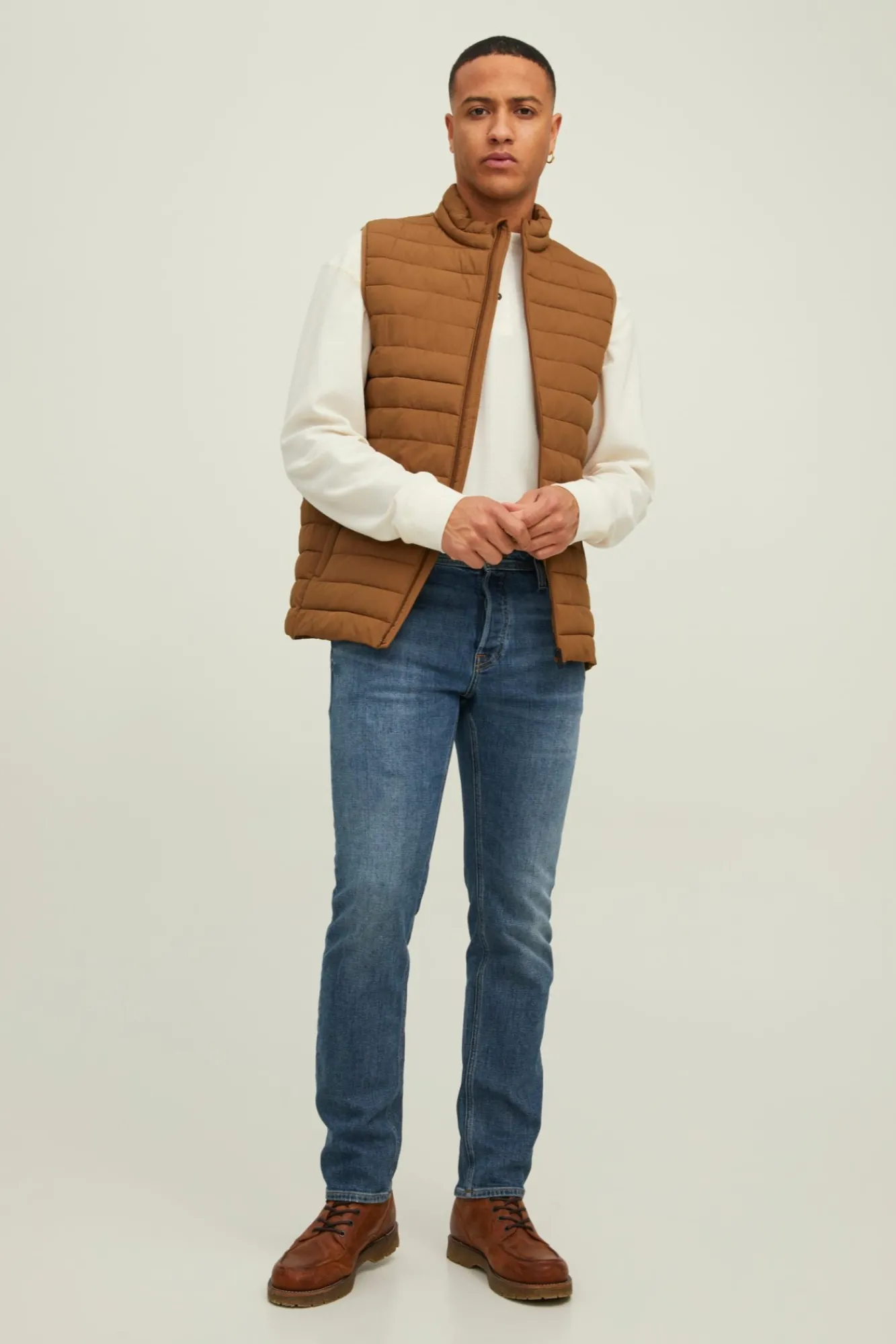 Jack & Jones Chaleco Acolchado Marron Medio Outlet