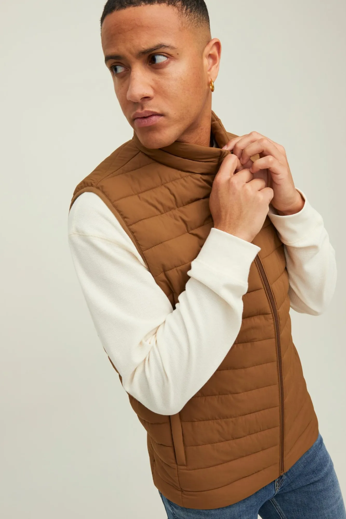 Jack & Jones Chaleco Acolchado Marron Medio Outlet