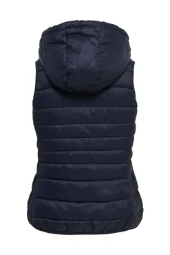 Only Chaleco Acolchado Con Capucha. Azul Medio Discount