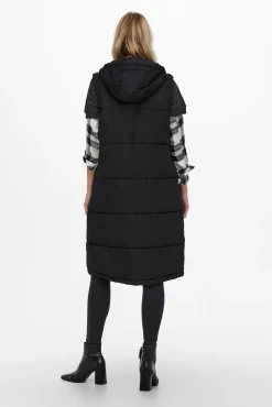 Only Chaleco Acolchado Con Capucha Negro Hot