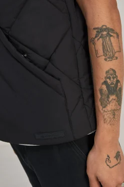 * Chaleco Acolchado Cuello Bomber Negro Best