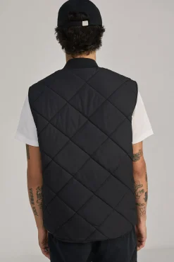 * Chaleco Acolchado Cuello Bomber Negro Best