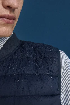 * Chaleco Acolchado Cuello Bomber Navy