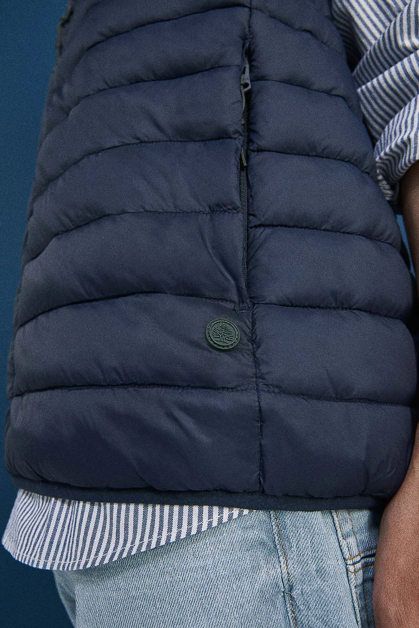 * Chaleco Acolchado Cuello Bomber Navy