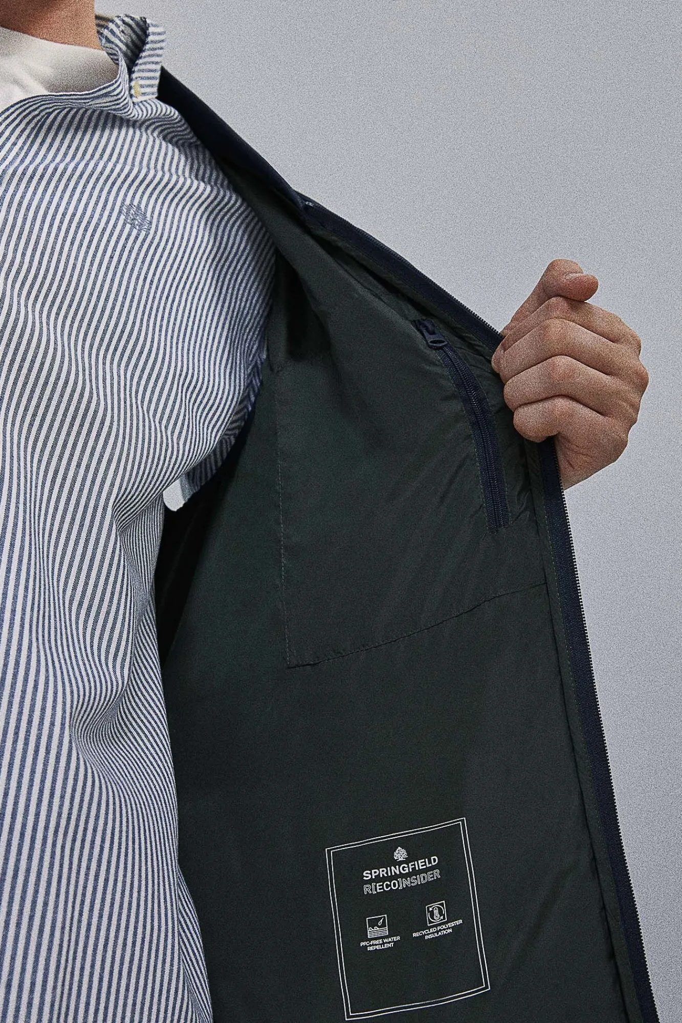 * Chaleco Acolchado Cuello Bomber Navy