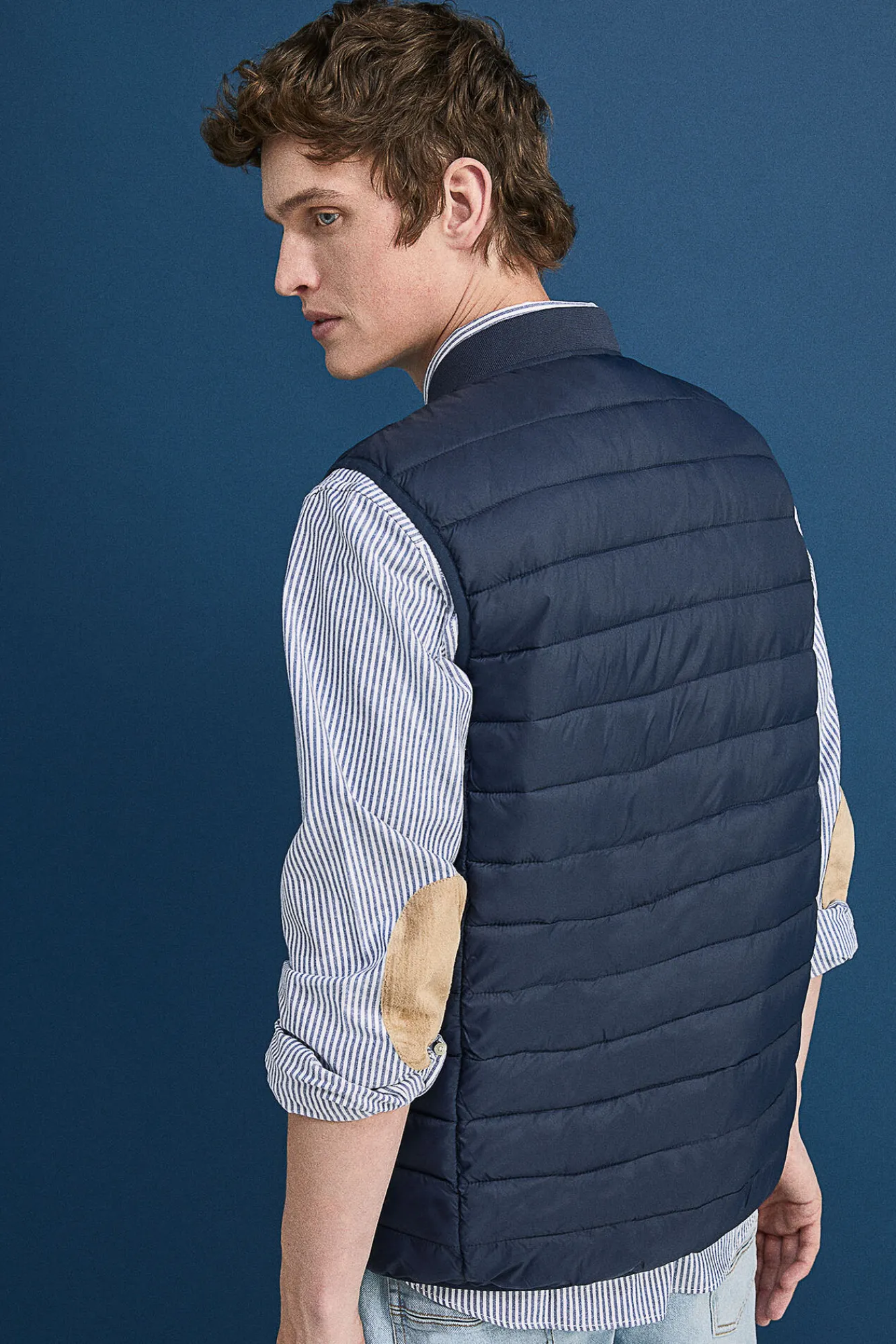 * Chaleco Acolchado Cuello Bomber Navy