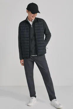 * Chaleco Acolchado Cuello Bomber Negro Clearance