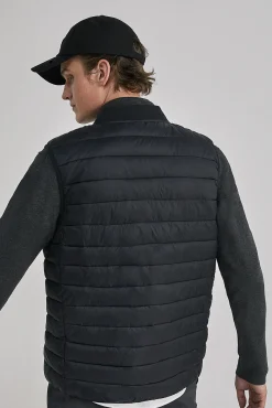* Chaleco Acolchado Cuello Bomber Negro Clearance
