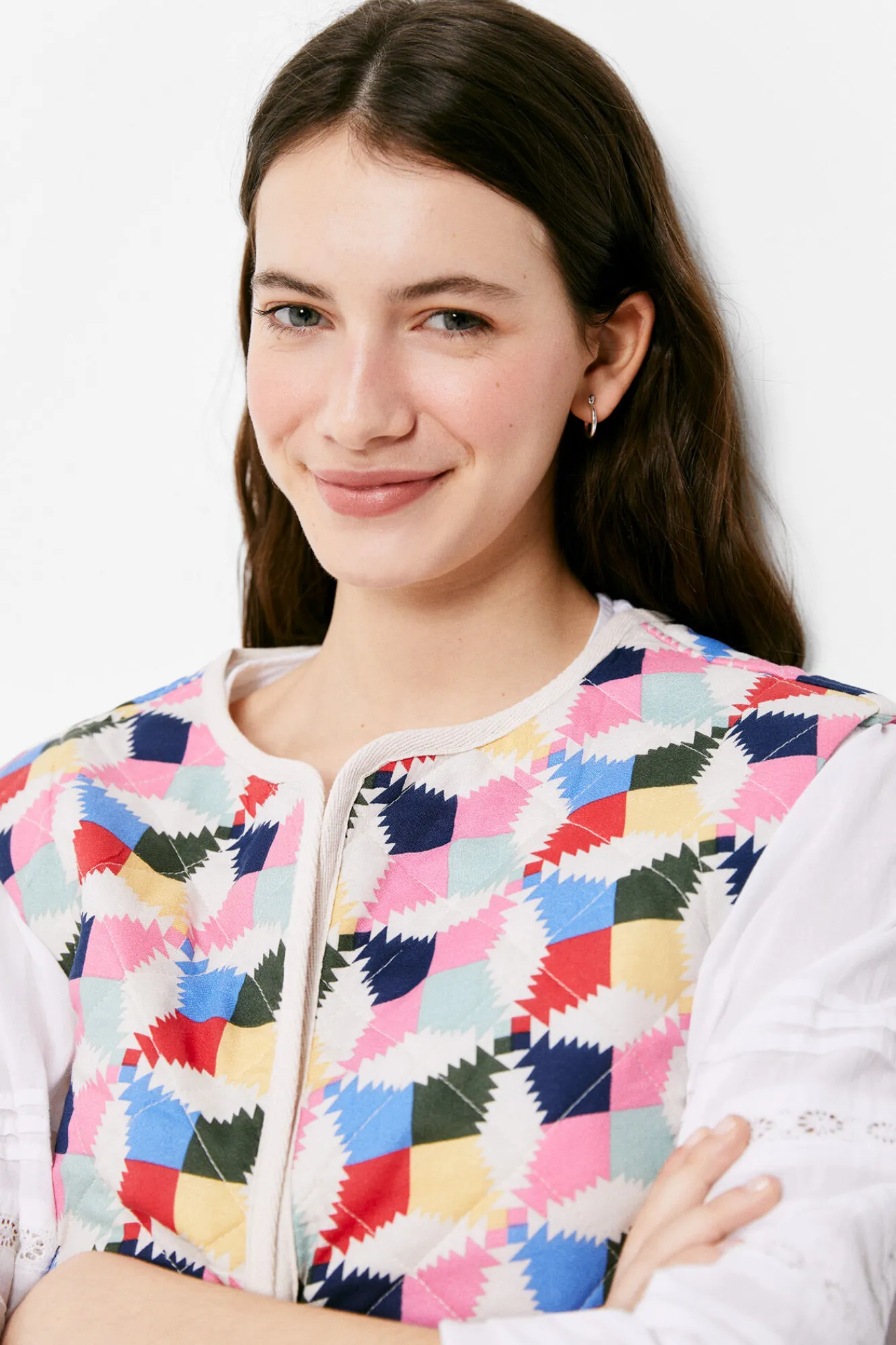 * Chaleco Acolchado Multicolor Rosa Sale