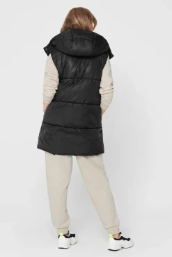 Only Chaleco Capucha Y Bolsillos Negro Outlet