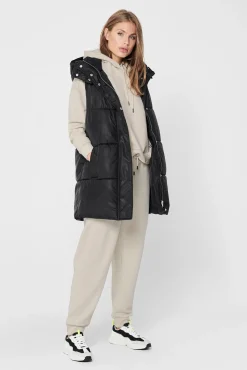 Only Chaleco Capucha Y Bolsillos Negro Outlet