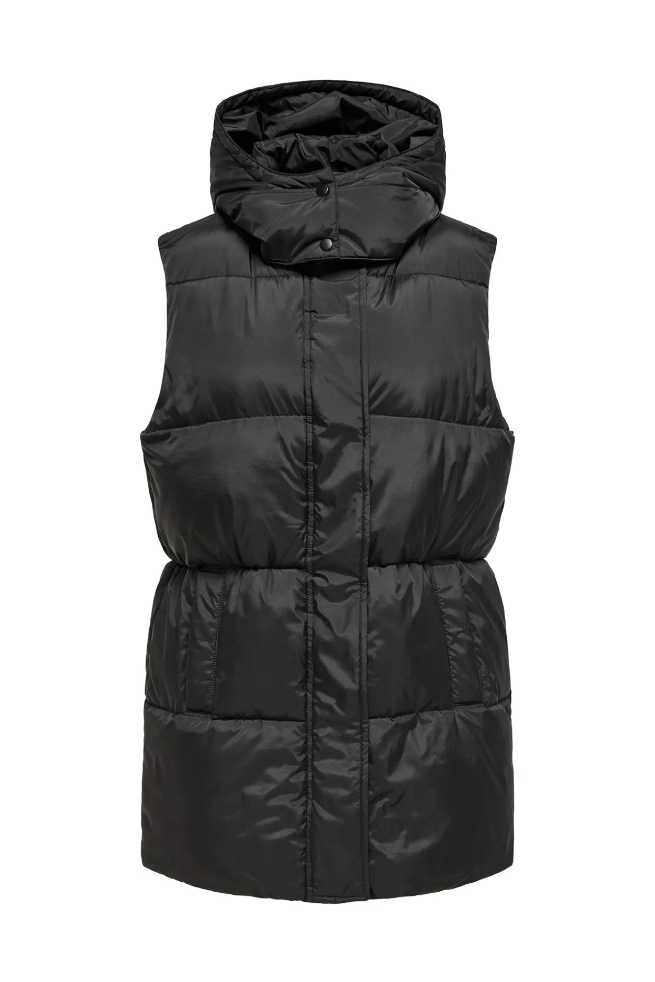 Only Chaleco Capucha Y Bolsillos Negro Outlet