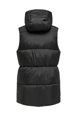 Only Chaleco Capucha Y Bolsillos Negro Outlet