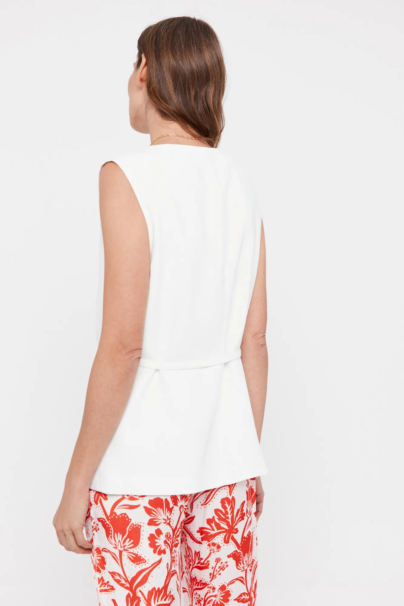 Cortefiel Chaleco Corte Slim Blanco Clearance
