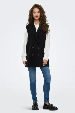 JDY Chaleco De Cuello Solapa Negro New