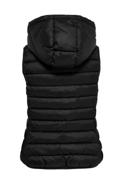 Only Chaleco De Mujer Ultraligero Con Capucha Negro Hot