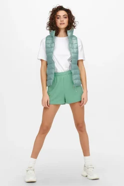 Only Chaleco De Mujer Ultraligero Con Capucha Azul Medio Sale