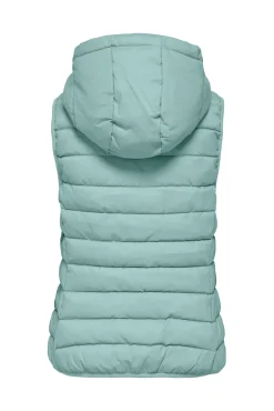 Only Chaleco De Mujer Ultraligero Con Capucha Azul Medio Sale