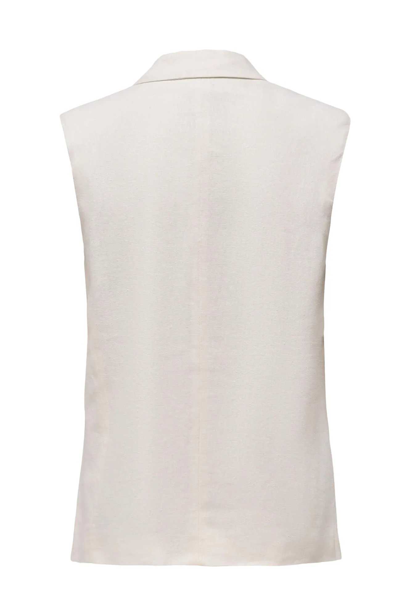 Only Chaleco Doble Boton Lino Y Viscosa Blanco Best