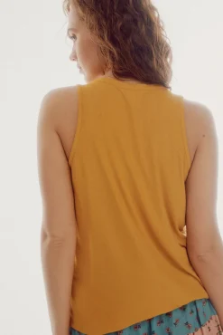 Slowlove Chaleco Fluido De Punto Dorado Outlet