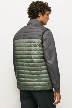 Pepe Jeans Chaleco Hombre Acolchado Bicolor Gris Oscuro Clearance