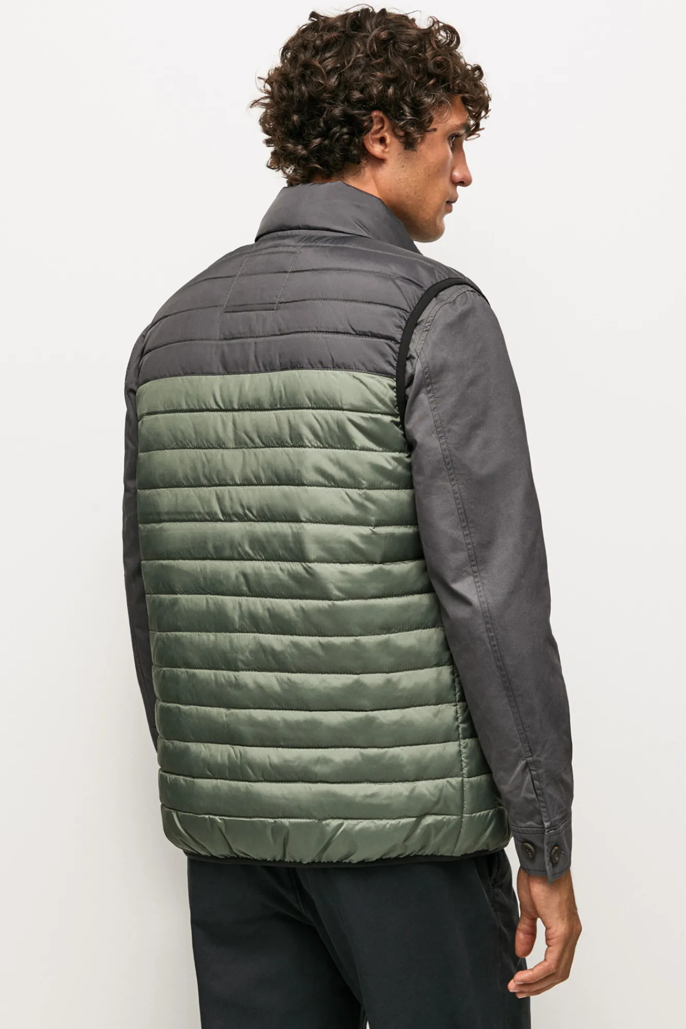Pepe Jeans Chaleco Hombre Acolchado Bicolor Gris Oscuro Clearance