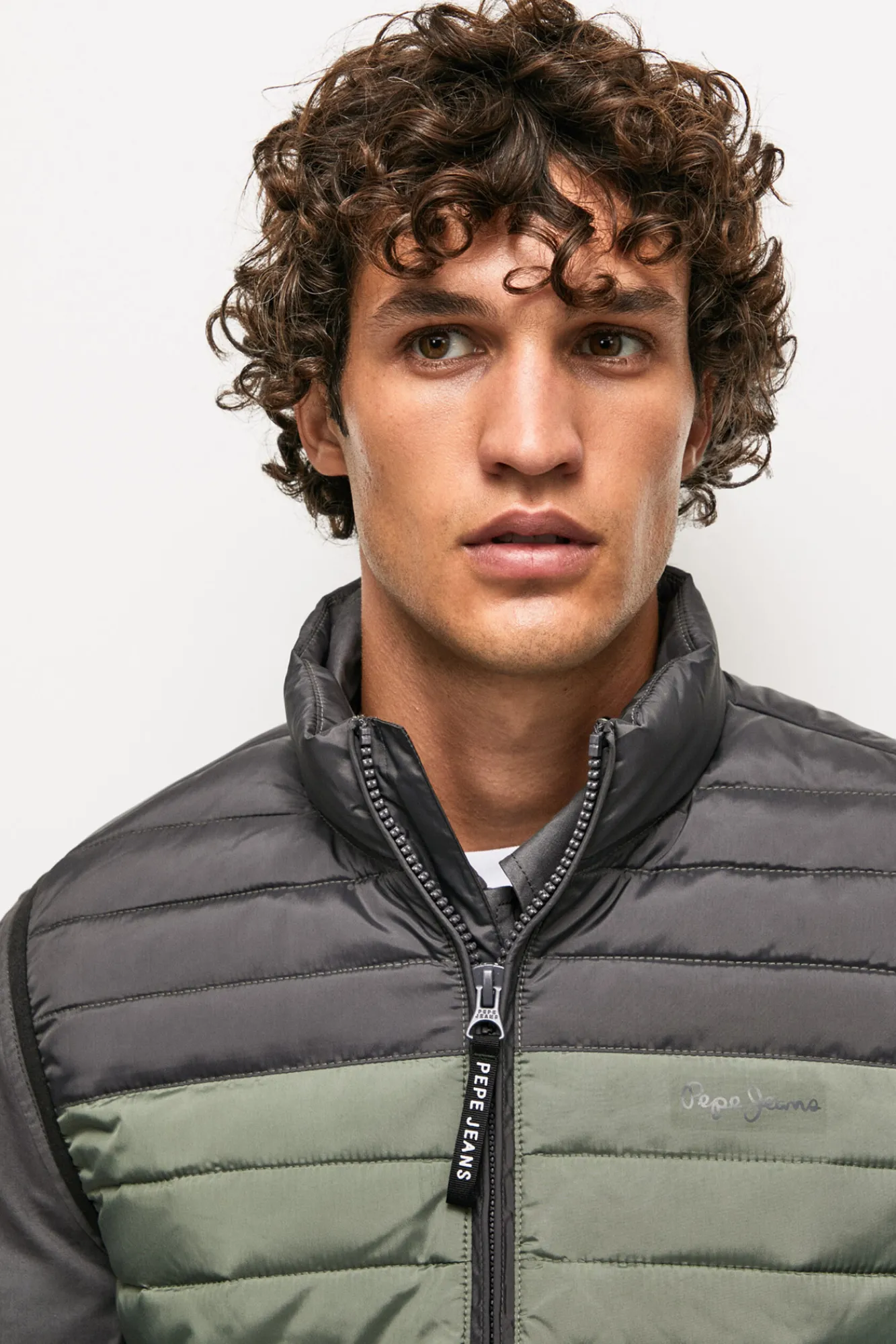 Pepe Jeans Chaleco Hombre Acolchado Bicolor Gris Oscuro Clearance