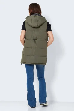 Noisy May Chaleco Largo Acolchado Verde New