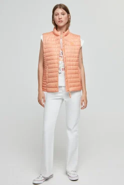 Pepe Jeans Chaleco Mujer Acolchado Naranja New
