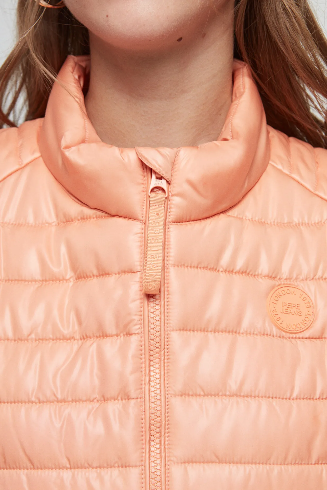 Pepe Jeans Chaleco Mujer Acolchado Naranja New