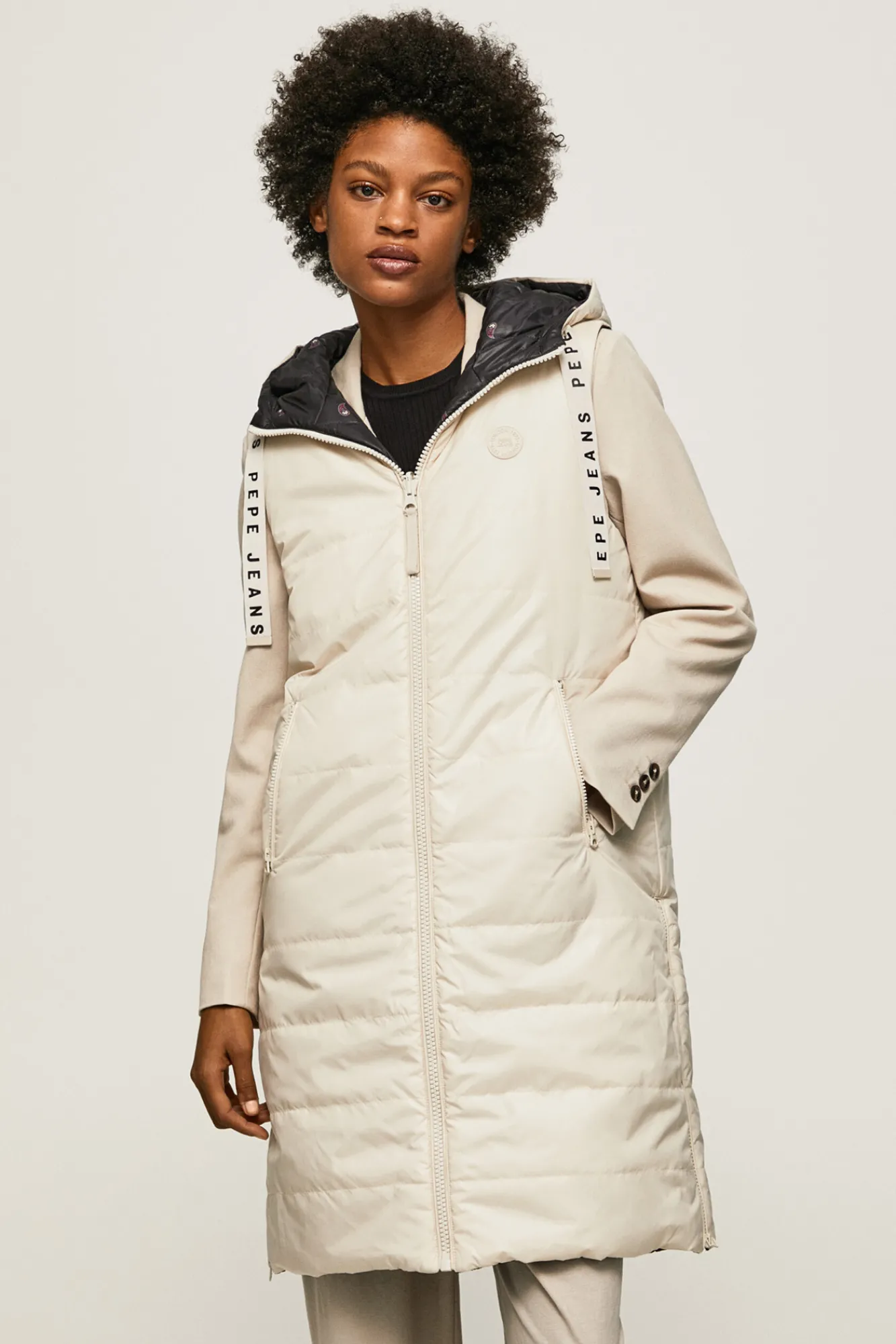 Pepe Jeans Chaleco Mujer Largo Marfil Hot