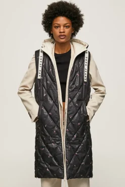 Pepe Jeans Chaleco Mujer Largo Marfil Hot