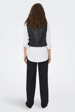 Only Chaleco Mujer Polipiel Negro Outlet