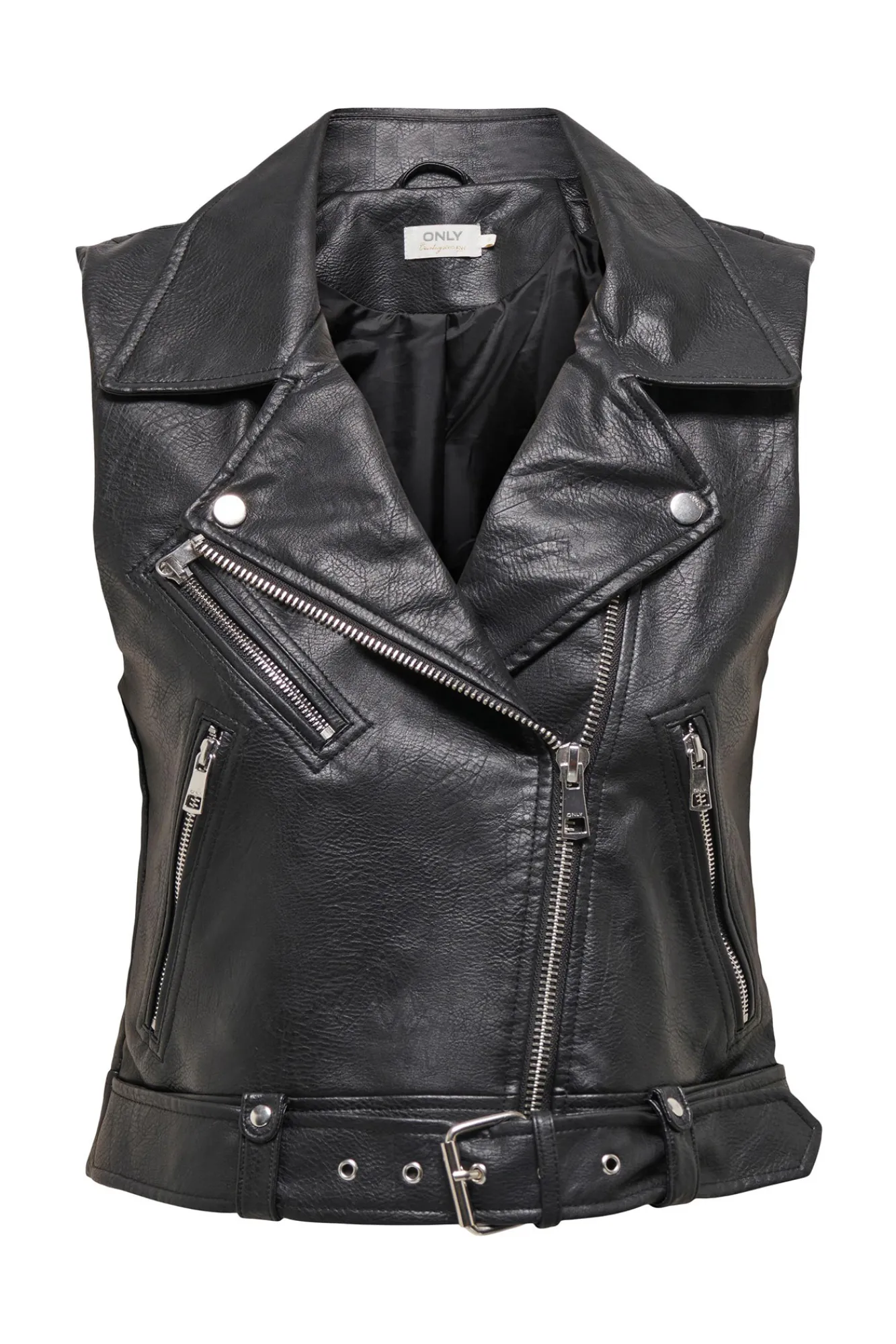 Only Chaleco Mujer Polipiel Negro Outlet