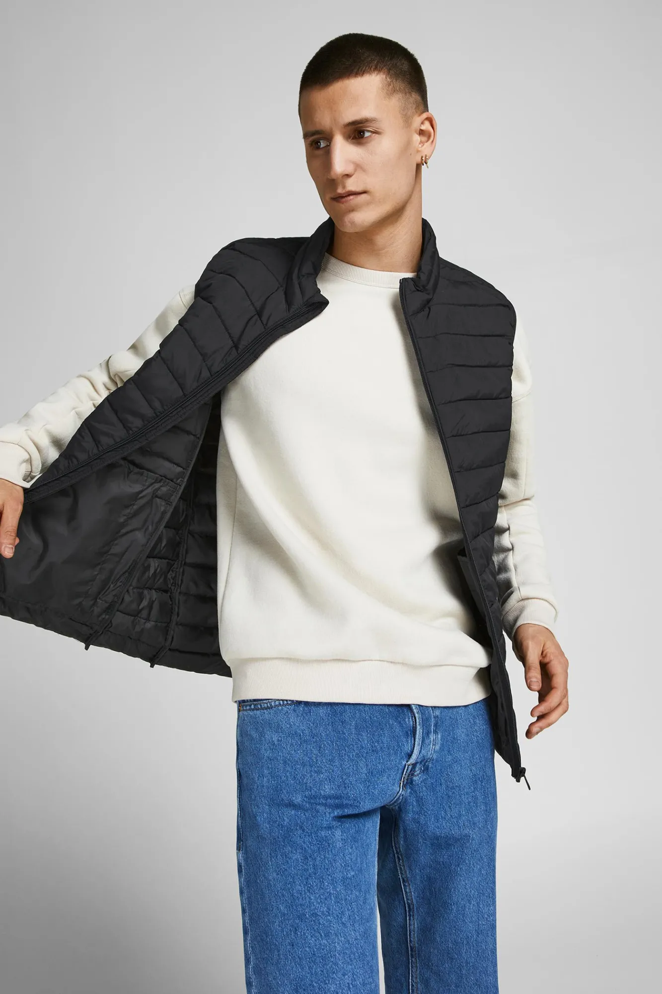 Jack & Jones Chaleco Puffer Negro Discount