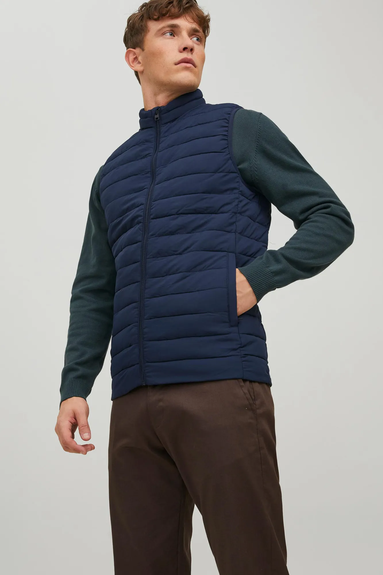 Jack & Jones Chaleco Puffer Navy Clearance