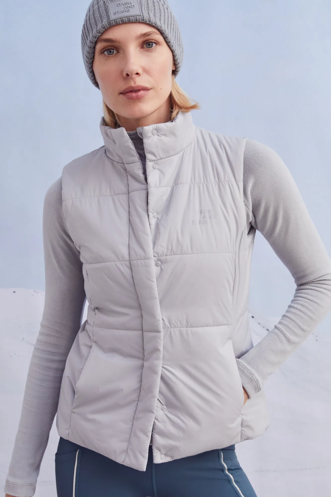Dash and Stars Chaleco Termico Acolchado Gris Sale