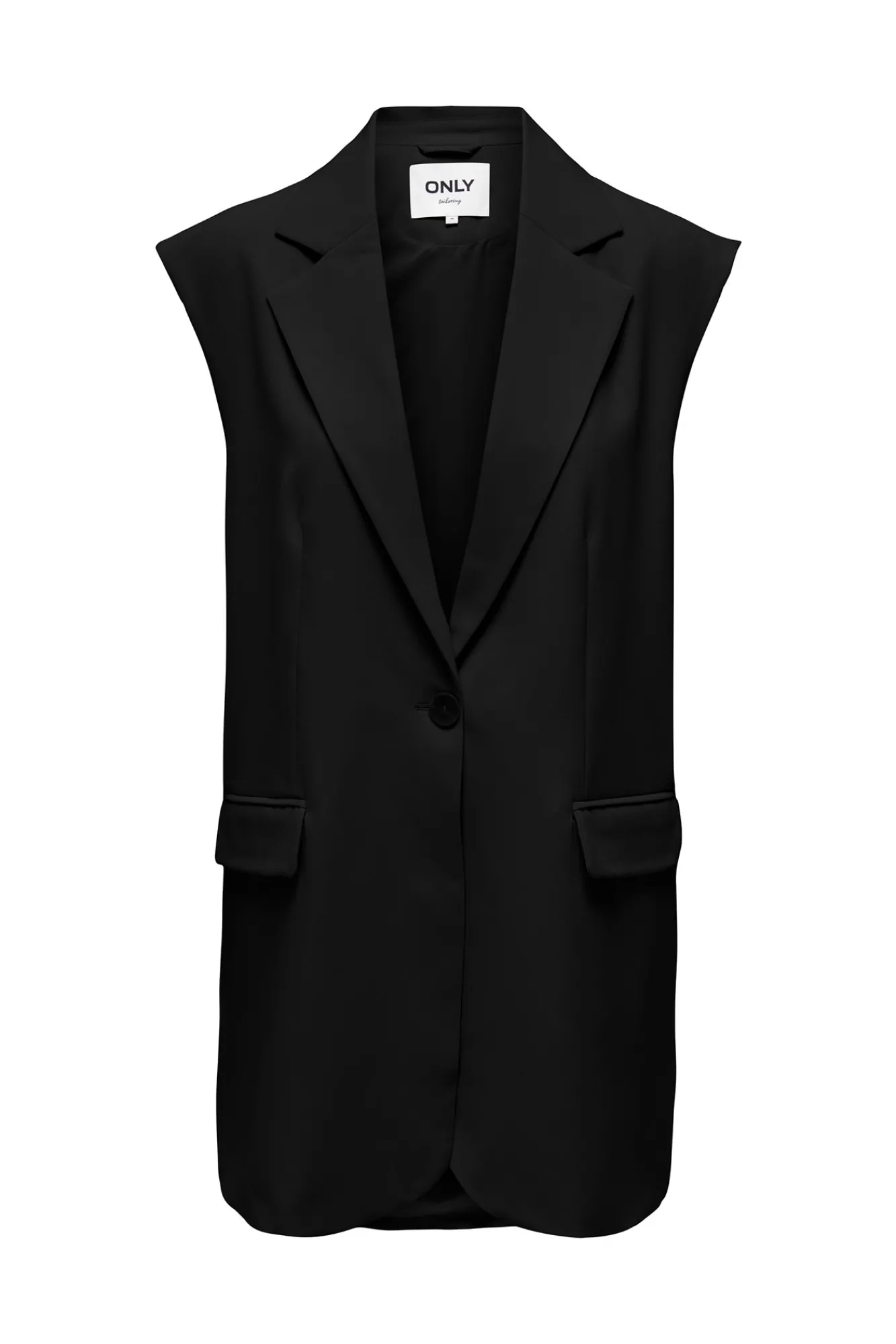 Only Chaleco Traje Largo Negro Online