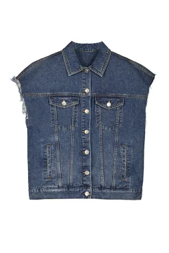 Slowlove Chaleco Vaquero Bordado Azul Outlet