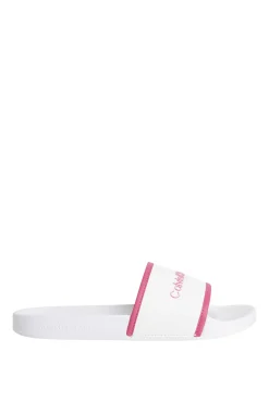 Calvin Klein Chancla Ck Jeans De Mujer Blanco New