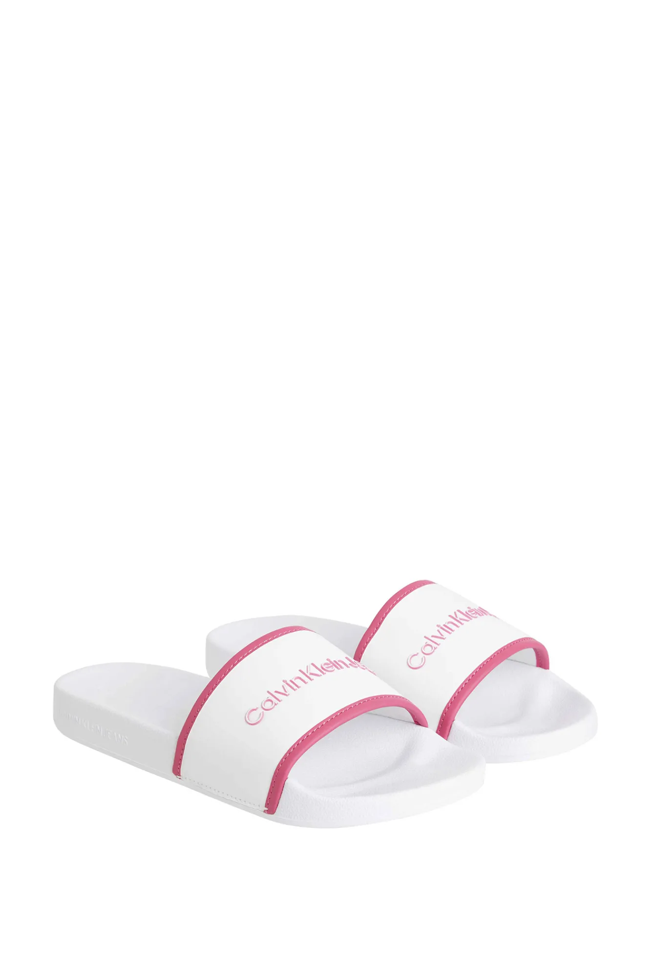 Calvin Klein Chancla Ck Jeans De Mujer Blanco New