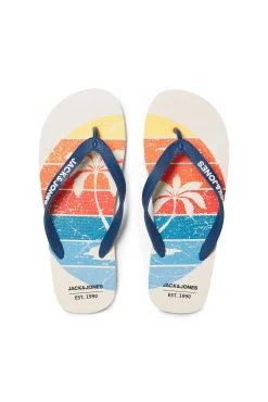 Jack & Jones Chanclas Estampadas Azul Medio Clearance