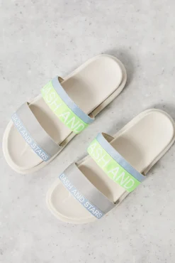Dash and Stars Chanclas Tiras Logo Azul/ Lima Verde Hot