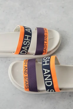 Dash and Stars Chanclas Tiras Logo Naranja Blanco Outlet