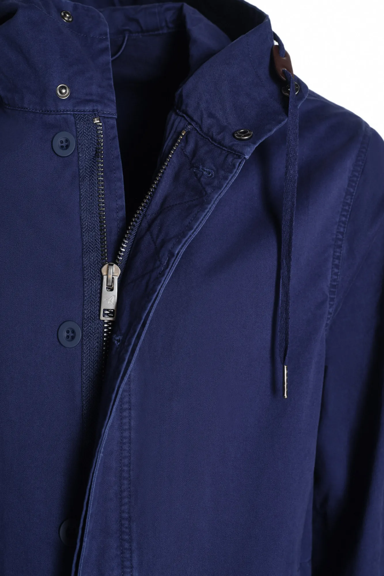 Ooto Chaqueta Con Capucha Algodon Lavado Azul Oscuro