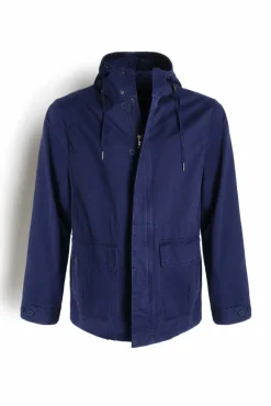 Ooto Chaqueta Con Capucha Algodon Lavado Azul Oscuro