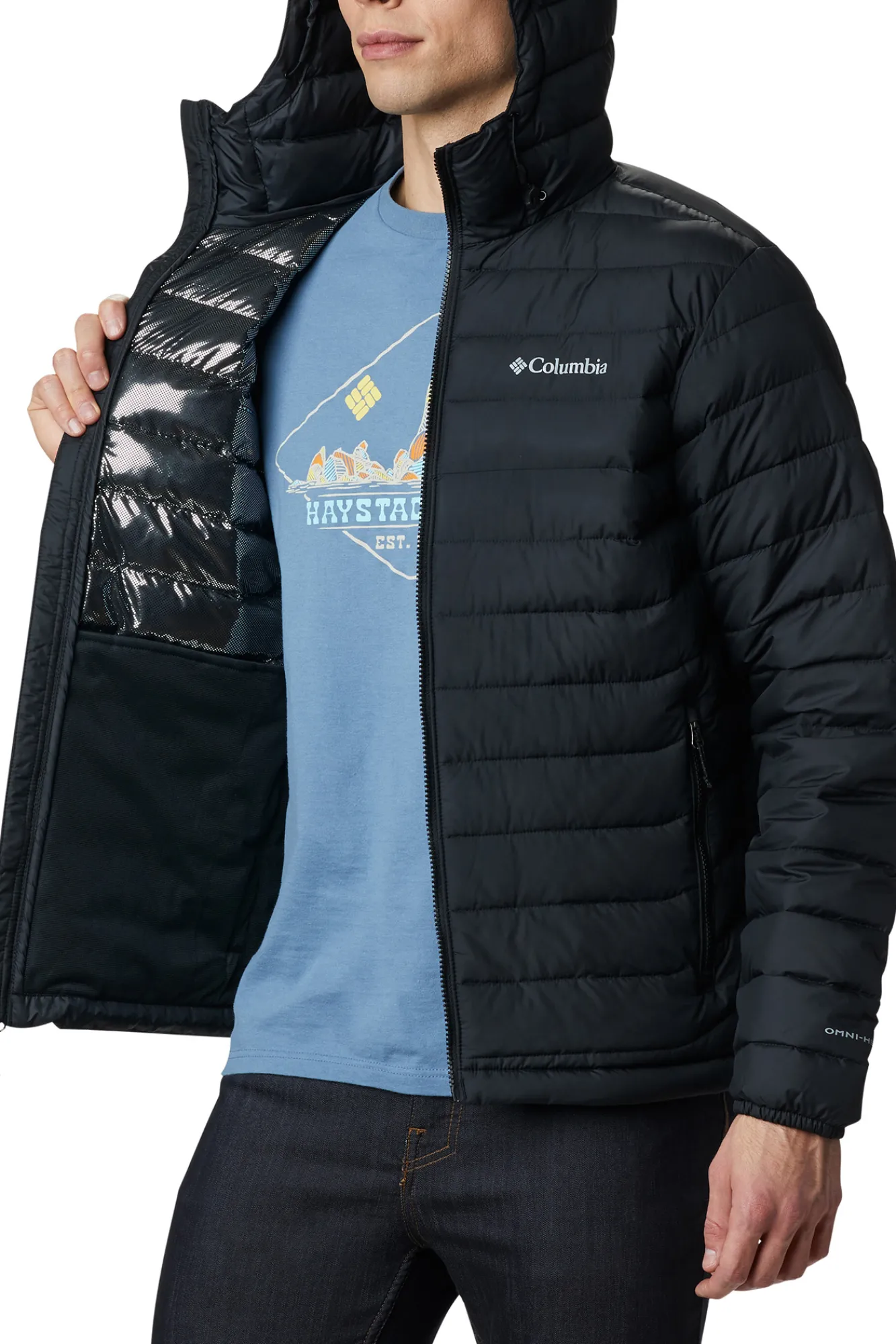 Columbia Chaqueta Con Capucha Para Hombre Powder Lite™ Negro Discount
