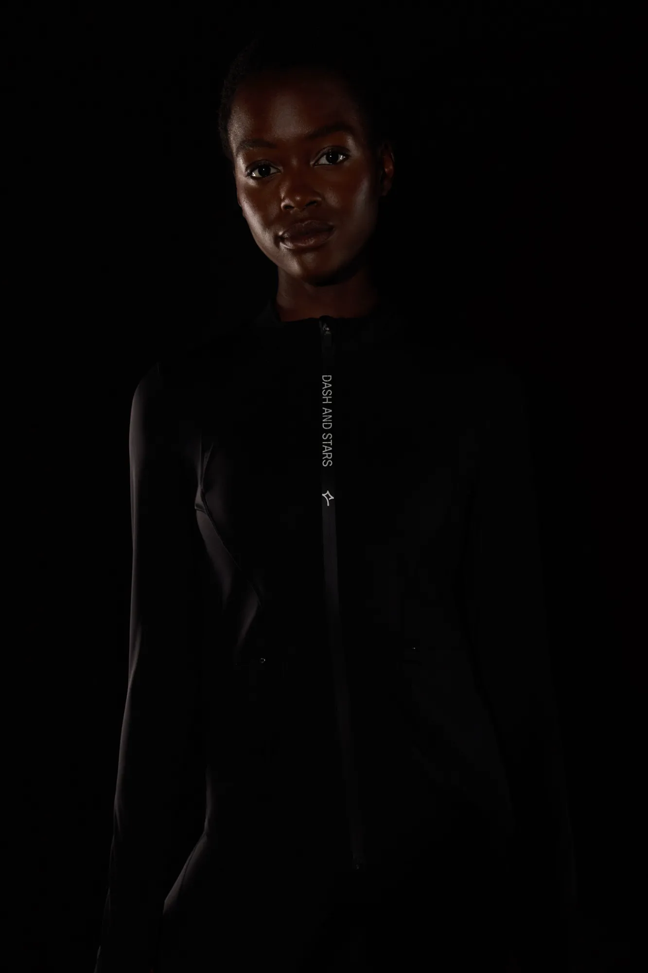 Dash and Stars Chaqueta Running Transpirable Negro Clearance